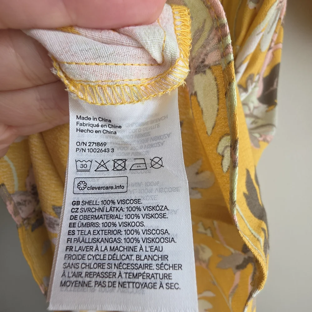 H&M Mustard Yellow Floral Smocked Off-The-Shoulder Mini Dress - Picture 7 of 12